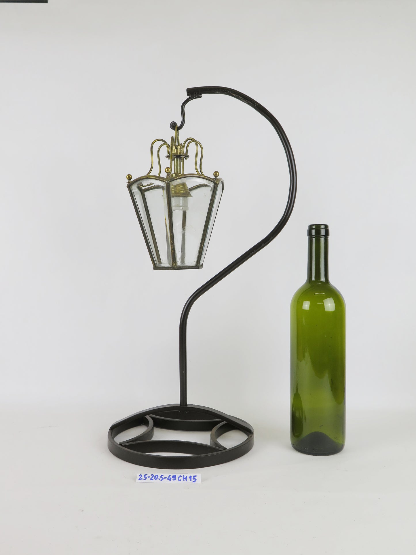 TABLE LAMP IN METAL AND WROUGHT IRON VINTAGE CIRCULAR DESIGN ARTE CH15