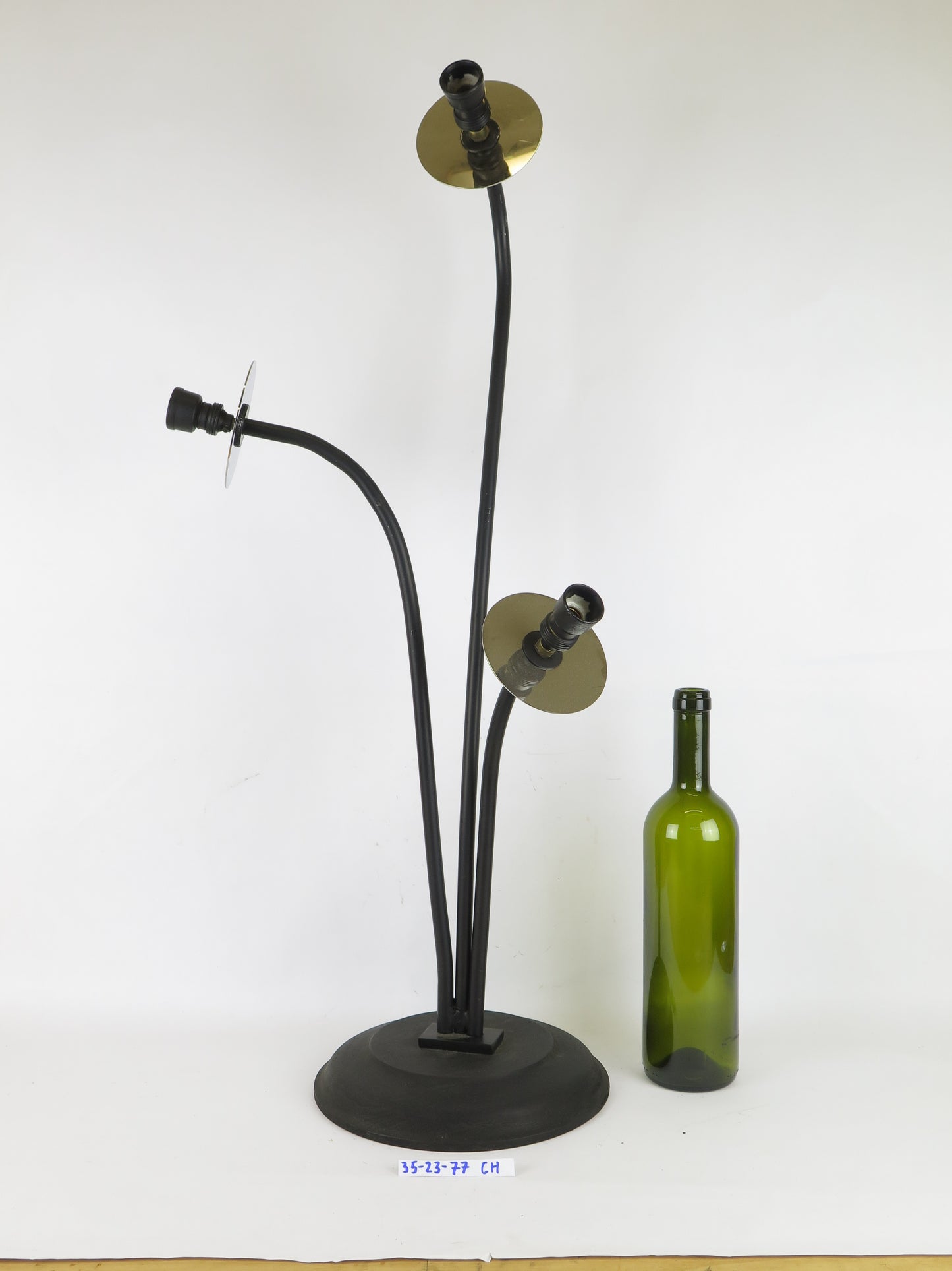 TABLE LAMP IN METAL AND WROUGHT IRON VINTAGE CIRCULAR DESIGN ARTE CH15