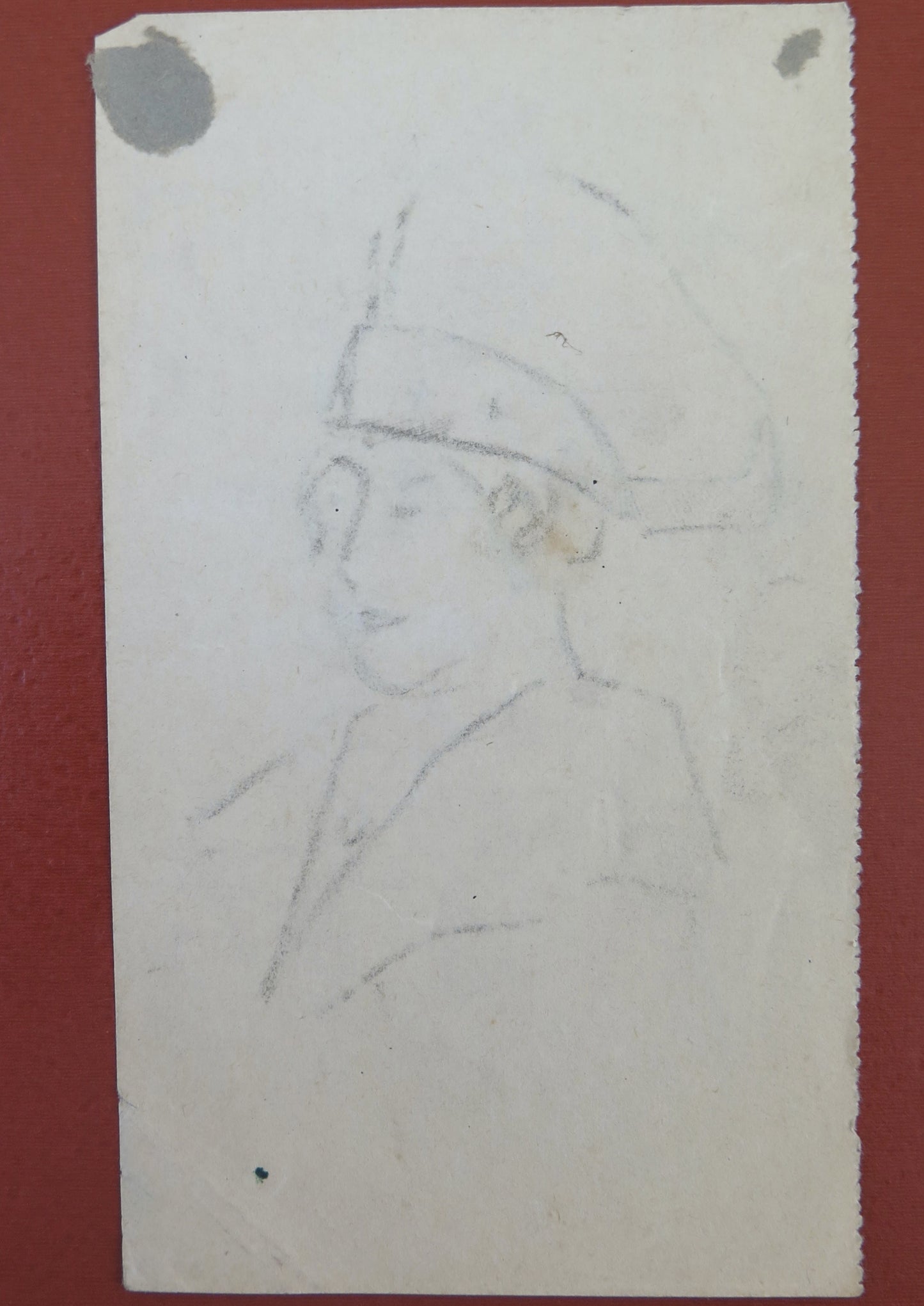 ANTIQUE DRAWING SKETCH PORTRAIT OF AN ELEGANT LADY FROM THE EARLY 1900s BM53.5F