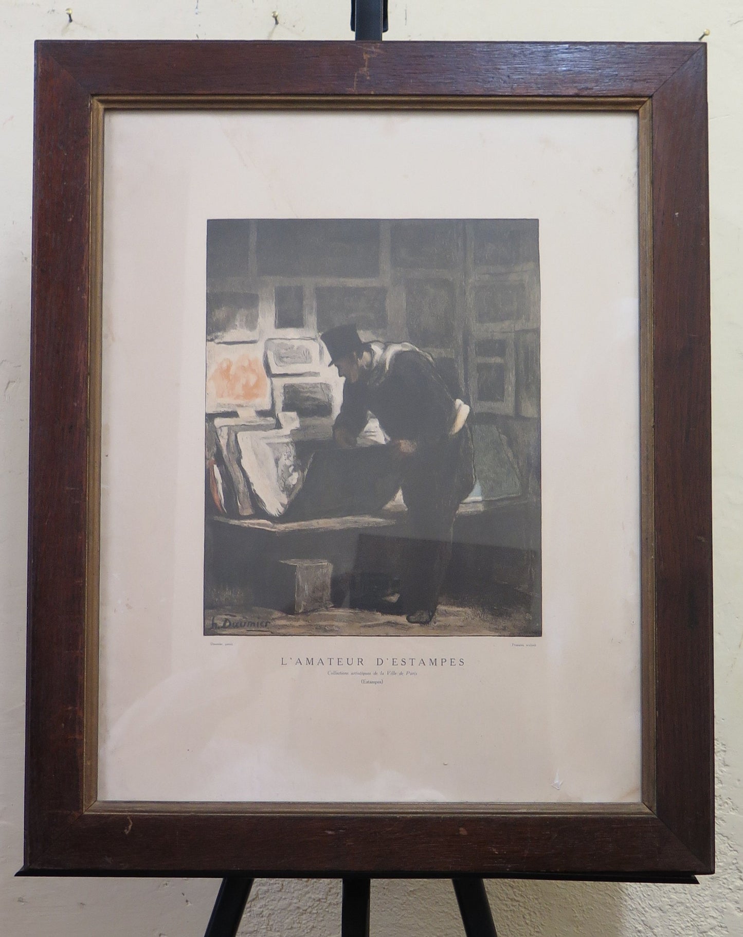 TWO ANTIQUE PRINTS L'amateur d'estampes Daumier - CASTELLO D'AZEGLIO GONIN BM52