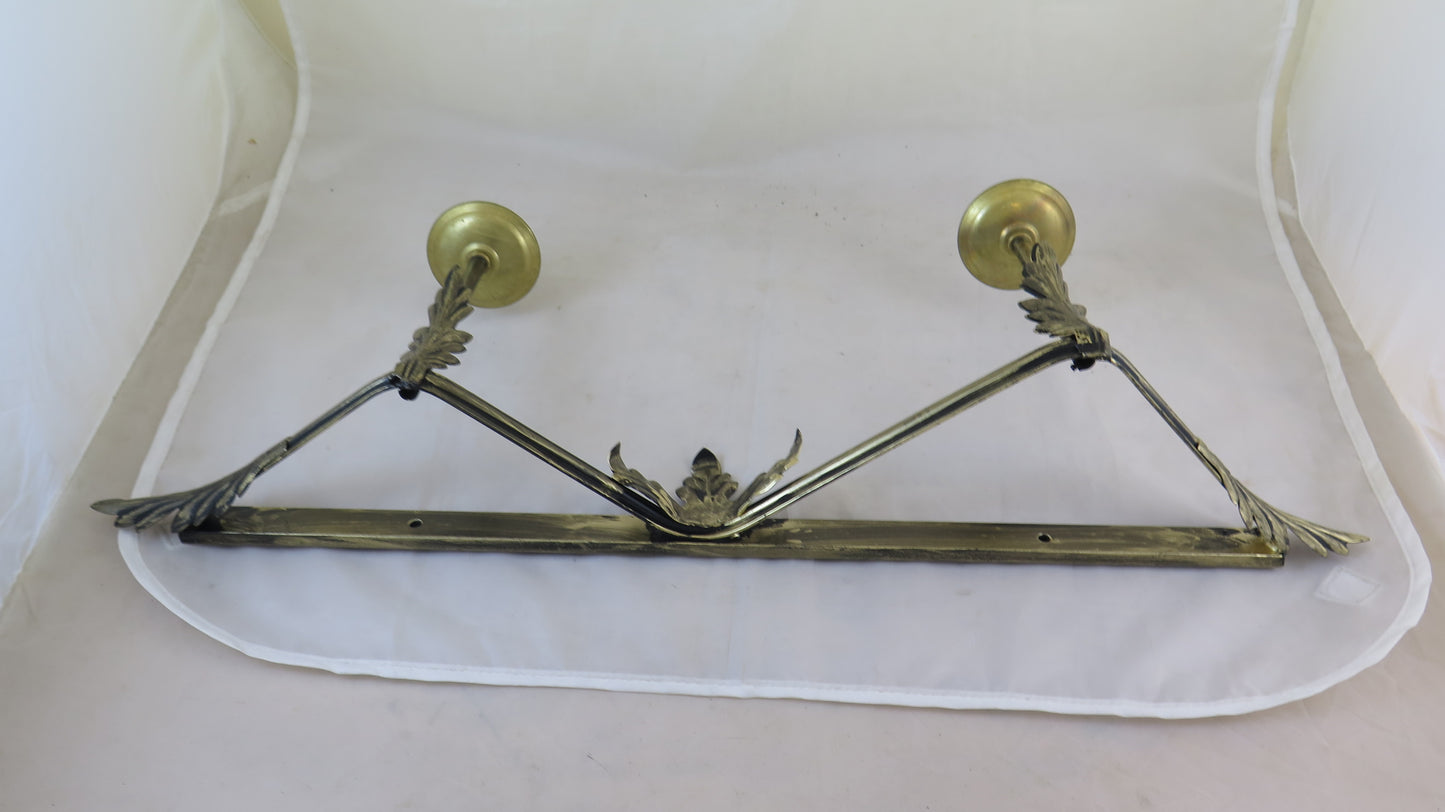 LARGE PAIR OF VINTAGE FLORAL HAND FORGED WROUGHT IRON WALL LIGHTS CH34