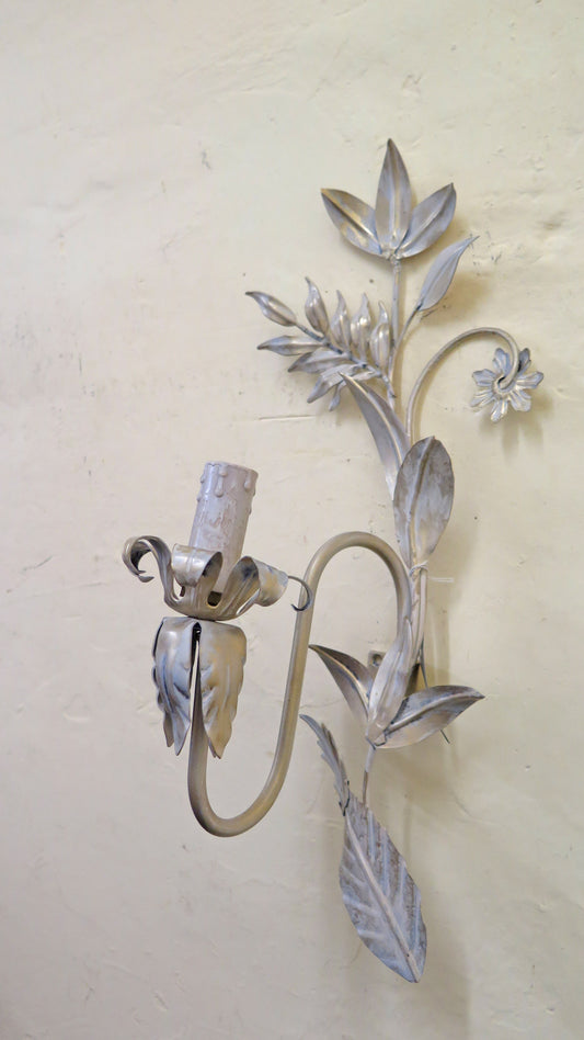 OLD WROUGHT IRON APPLIQUE FLORAL STYLE HAND FORGED ORIGINAL CH34