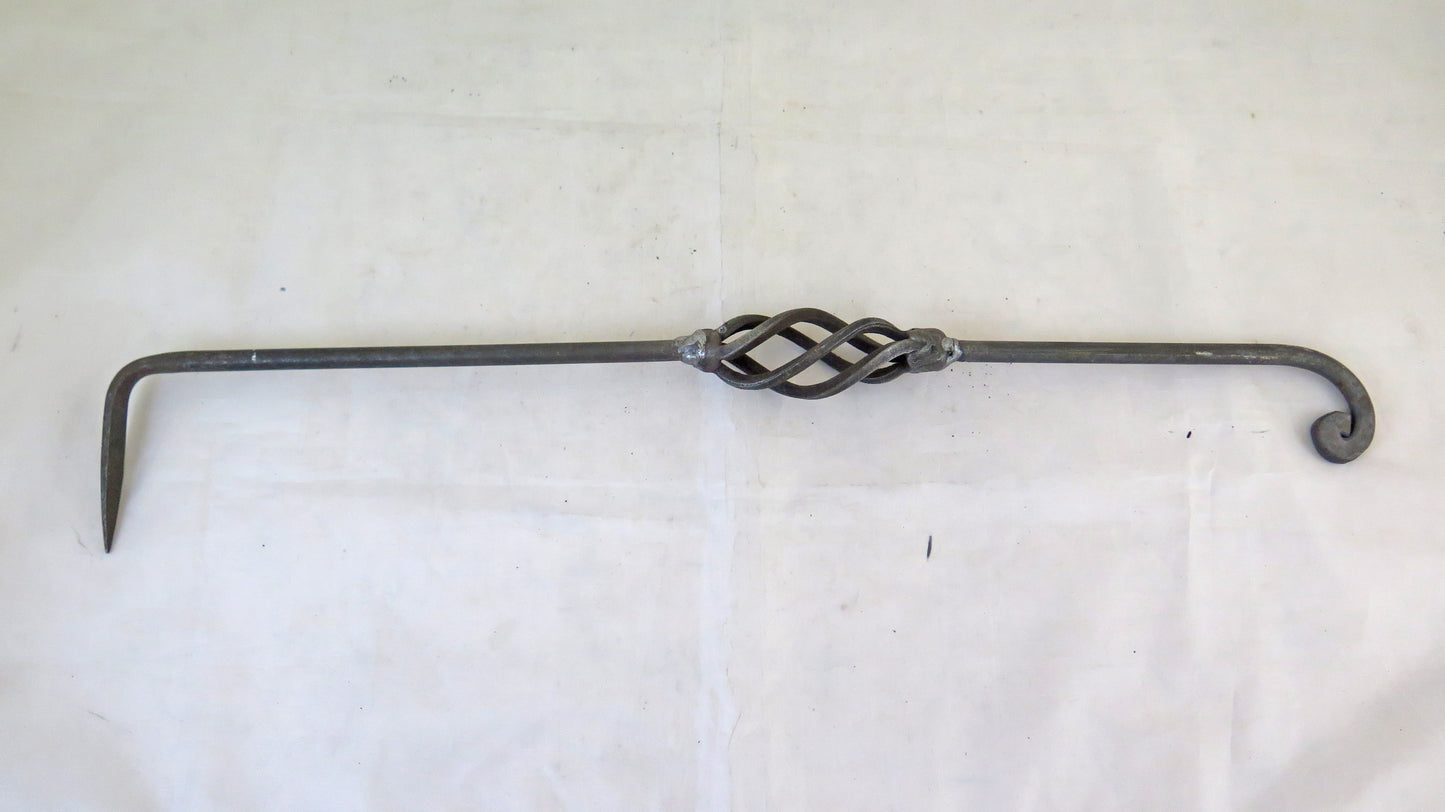 FIREPLACE POKER IN WROUGHT IRON FIREPLACE TOOL 48cm HANDMADE CH34