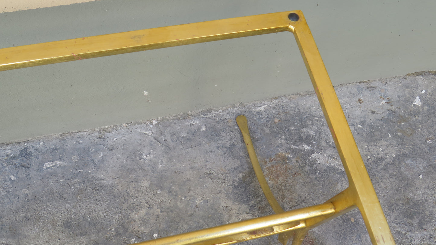 VINTAGE CH HANDMADE GOLDEN RECTANGULAR WROUGHT IRON TABLE BASE