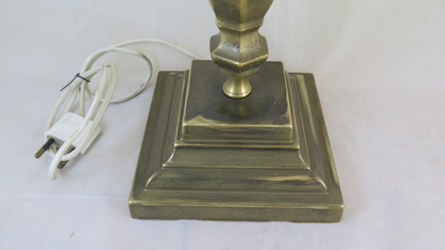 OLD BRONZE TABLE LAMP ABAT-JOUR HANDMADE BRONZE CH35