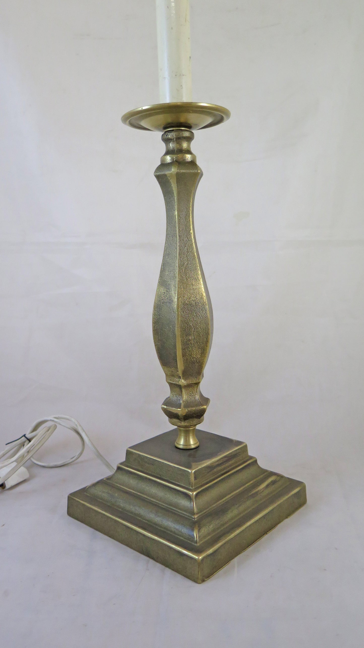 OLD BRONZE TABLE LAMP ABAT-JOUR HANDMADE BRONZE CH35