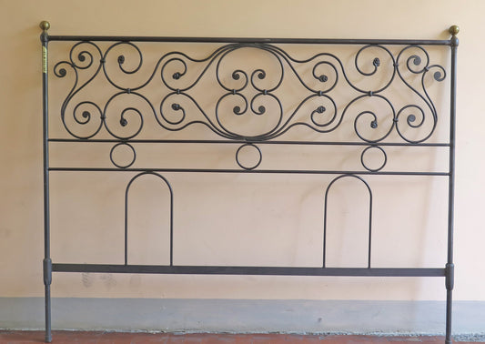WROUGHT IRON HEADBOARD FOR DOUBLE BED HEADBOARD WITH VOLUTE DECORATION 37 CH