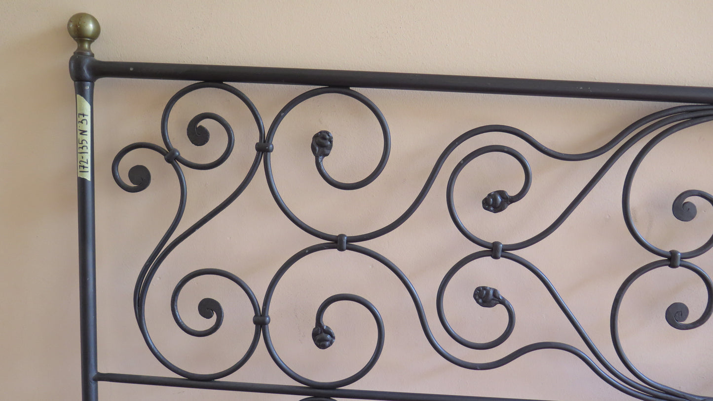 WROUGHT IRON HEADBOARD FOR DOUBLE BED HEADBOARD WITH VOLUTE DECORATION 37 CH