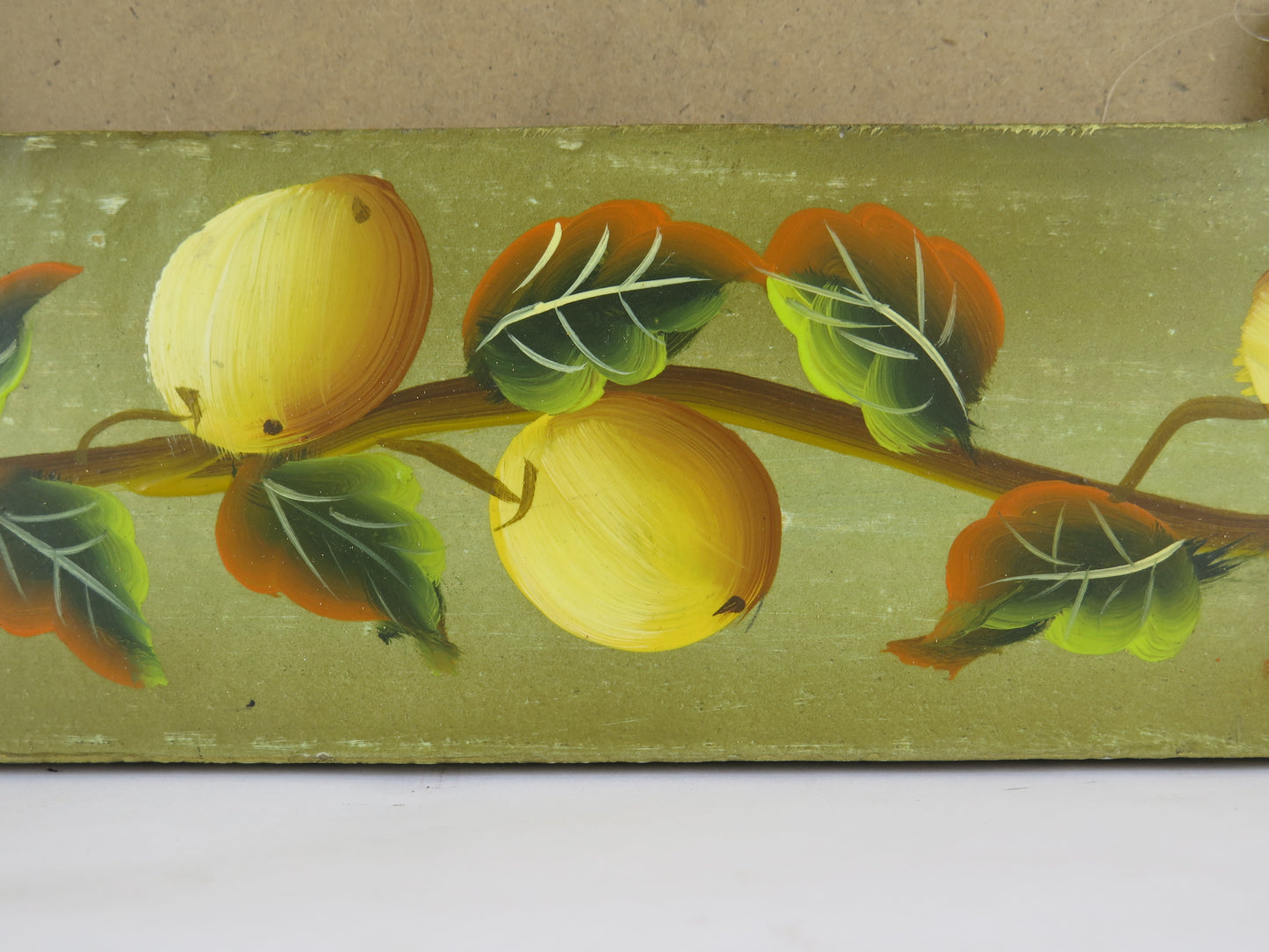 23x33 cm FRAME FOR VINTAGE PAINTINGS IN WOOD PAINTED WITH VEGETABLE PATTERNS BA.COR