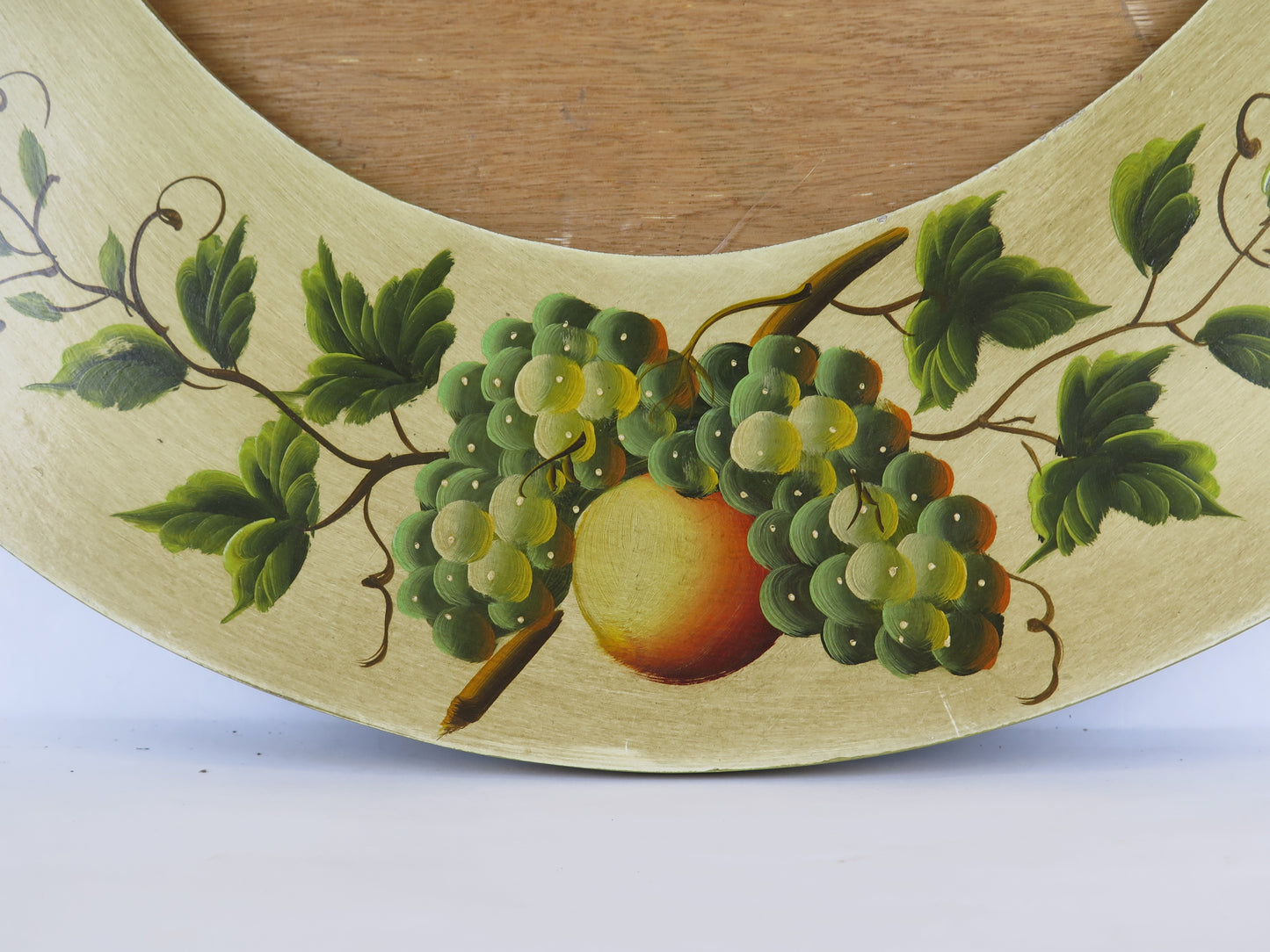 43x58 cm VINTAGE OVAL PAINTING FRAME HAND PAINTED WITH VEGETABLE PATTERNS BA.COR