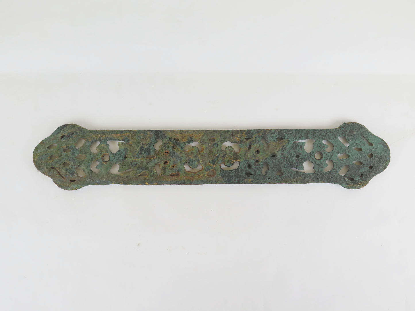 ANCIENT CAST IRON FRIEZE DECORATED WITH FRETWORK WITH FLORAL MOTIF BA5 DECORATION