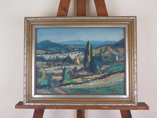 LANDSCAPE OF THE SPANISH COUNTRYSIDE SPAIN SIGNED SEGURA OLD PAINTING MD13