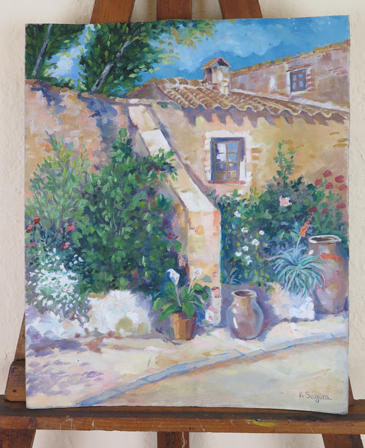 OIL PAINTING WORK BY SPANISH PAINTER VICENTE SEGURA SIGNED VIEW MD13