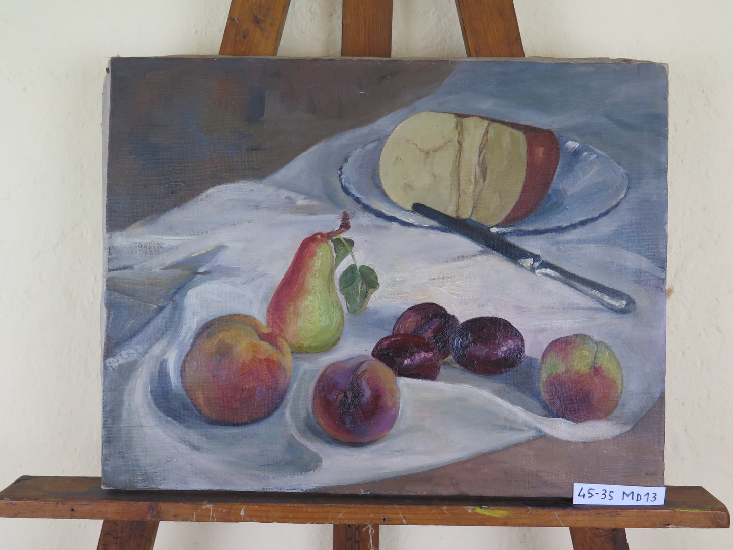 OLD OIL PAINTING ON CANVAS STILL LIFE SPAIN PAINTING FIRST HALF OF THE 20TH CENTURY MD13