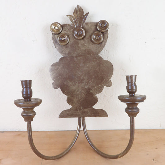 WALL LIGHT TWO LIGHTS WROUGHT IRON HAND FORGED VINTAGE WALL LIGHT CH37