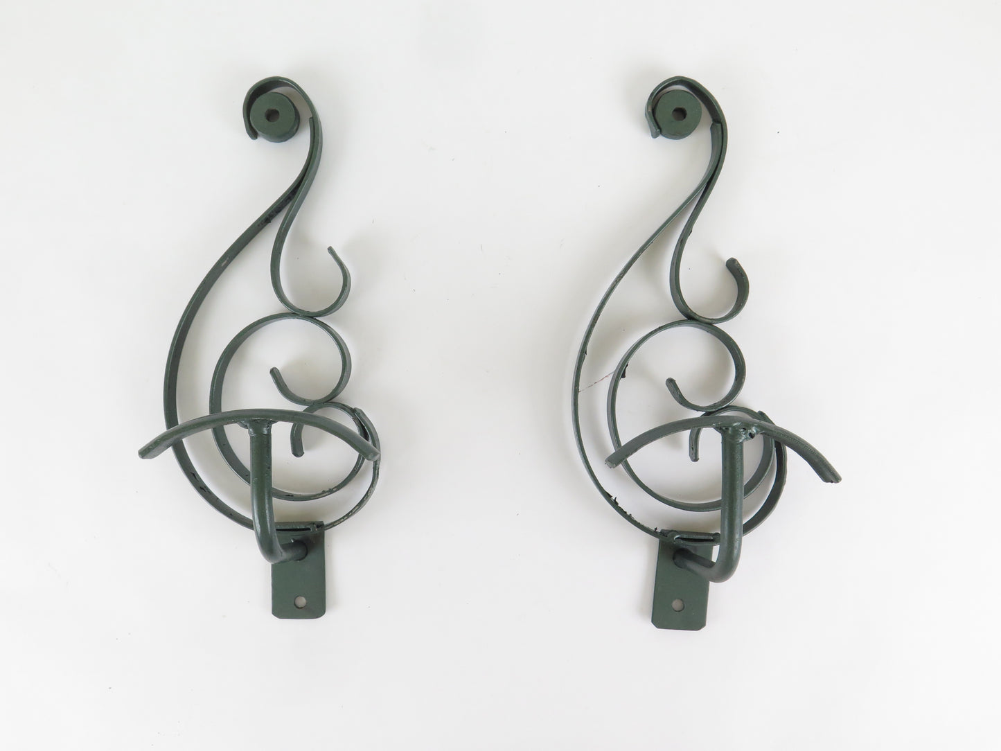 THREE HAND FORGED WROUGHT IRON COAT RACKS DECORATED WITH VOLUTES CH3