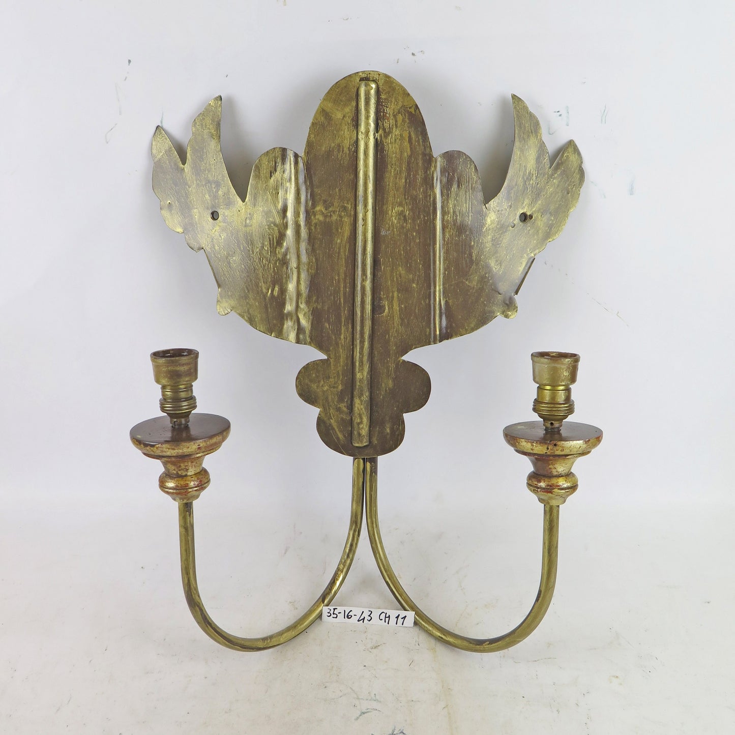 GOLDEN WROUGHT IRON WALL LIGHT TWO LIGHTS VINTAGE HANDMADE WALL LIGHT CH11