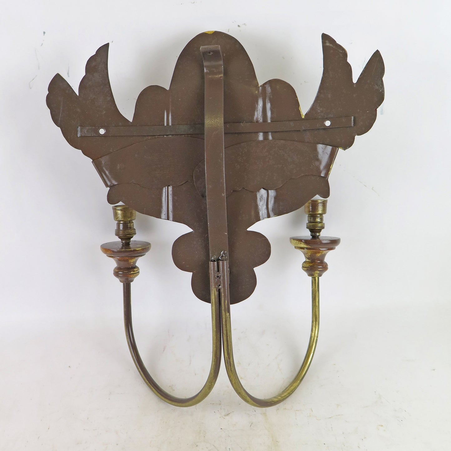 GOLDEN WROUGHT IRON WALL LIGHT TWO LIGHTS VINTAGE HANDMADE WALL LIGHT CH11