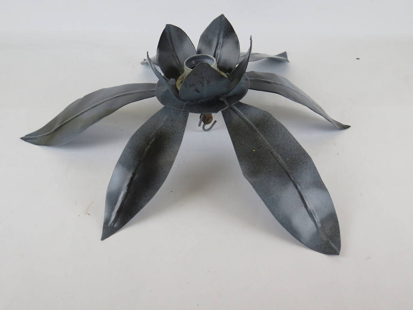 VINTAGE CEILING LIGHT APPLIQUE MAGNOLIA FLOWER SHAPE WROUGHT IRON CHANDELIER CH19