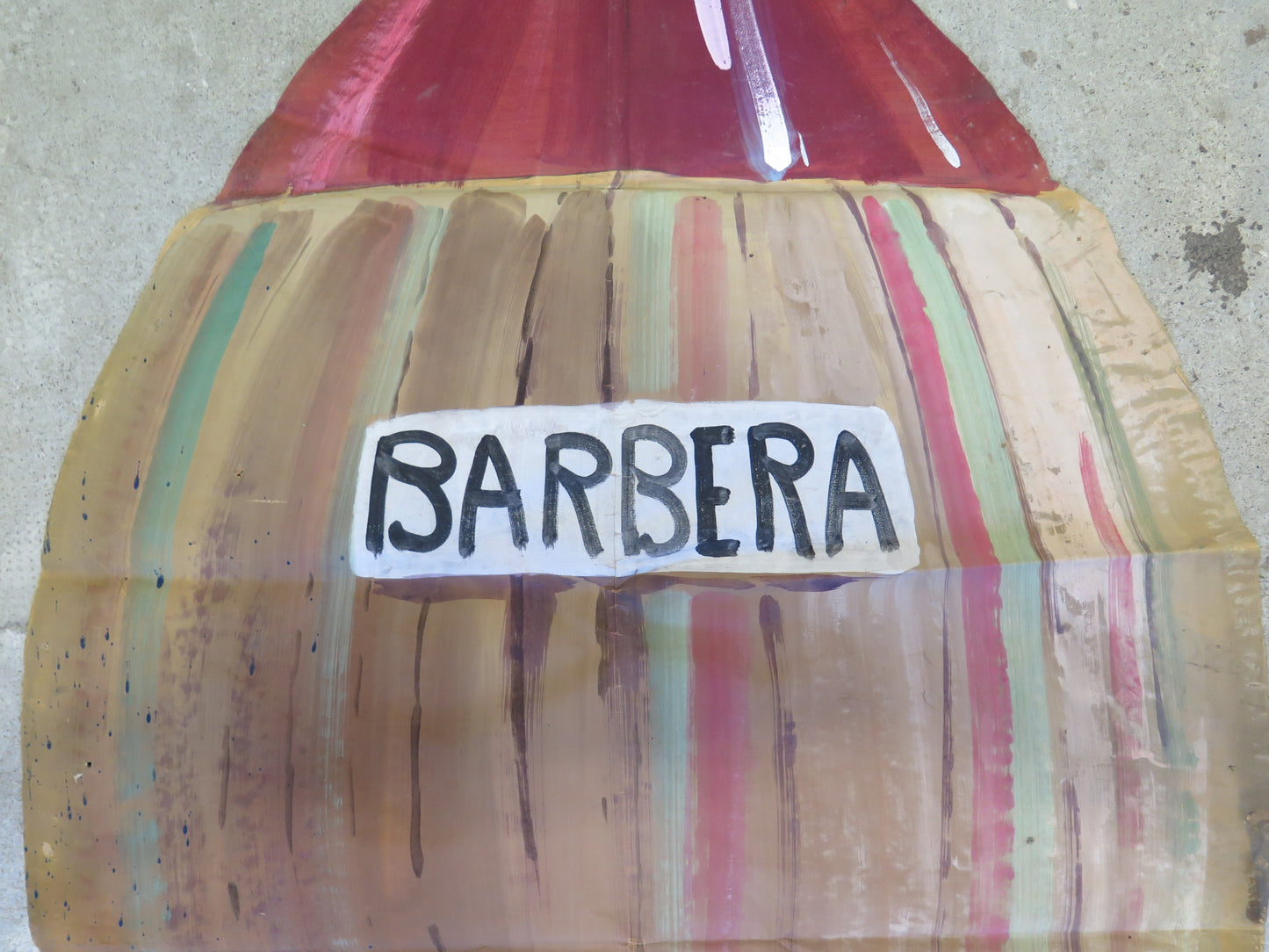 FLASCO OF BARBERA WINE LARGE BACKGROUND THEATER SCENOGRAPHY OLD BOTTLE CL1.30