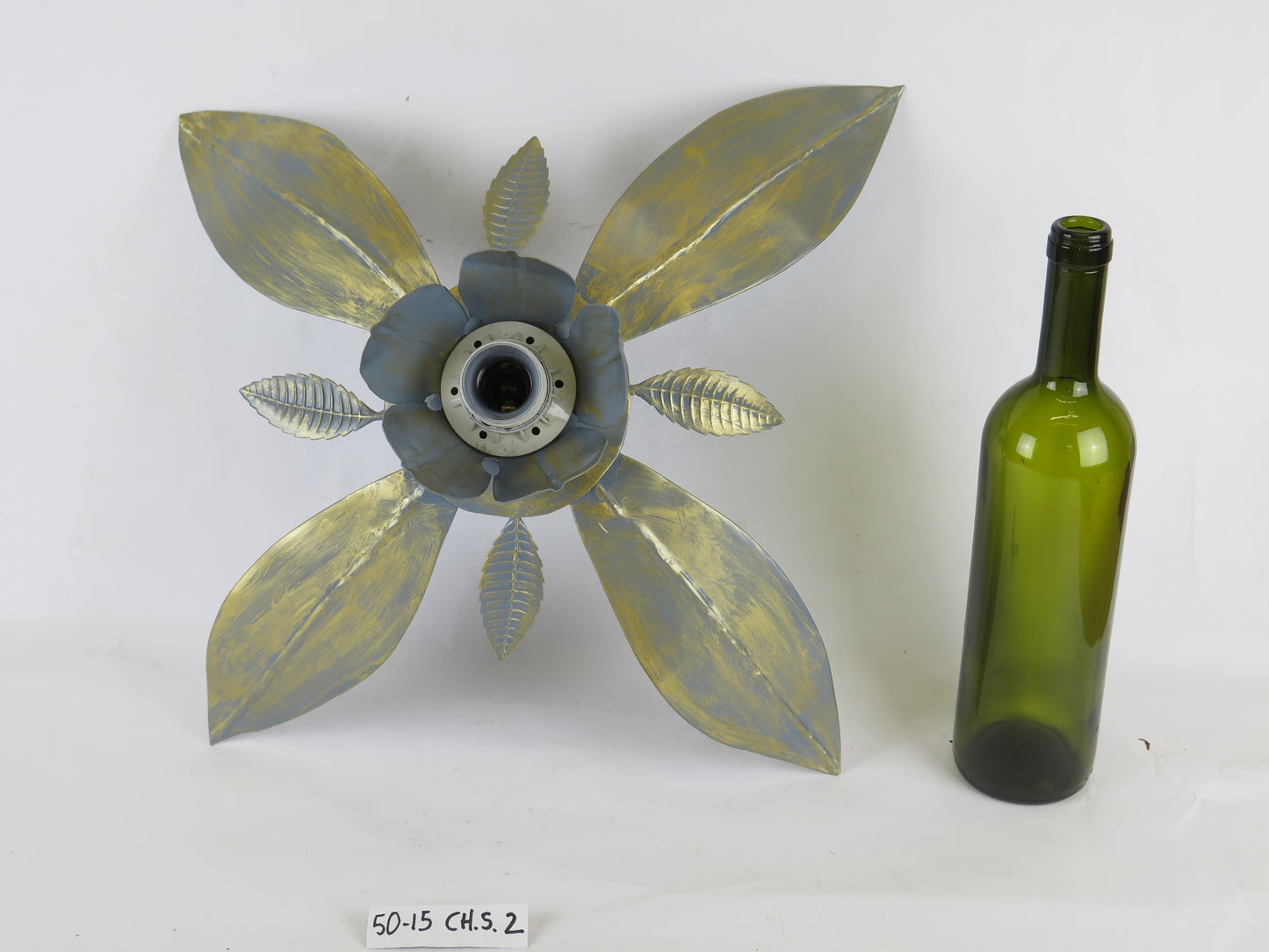 VINTAGE WALL LAMP DESIGN CHANDELIER CEILING LIGHT WROUGHT IRON FLOWER SHAPE CH.S.2