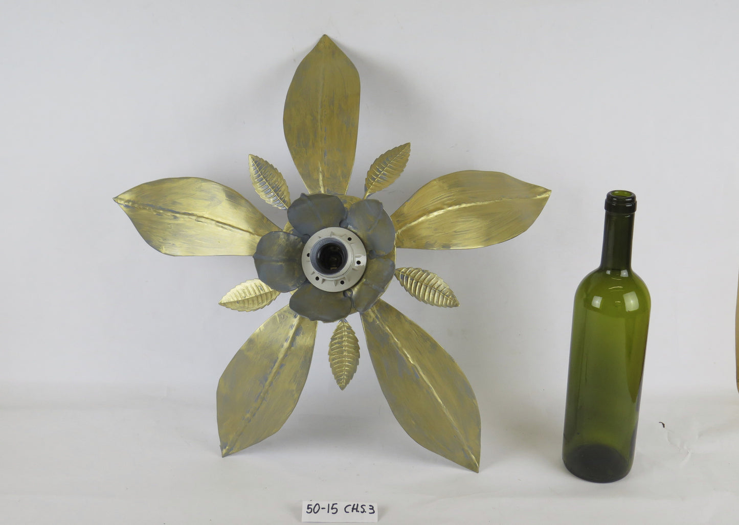 VINTAGE WALL LAMP DESIGN CHANDELIER CEILING LIGHT WROUGHT IRON FLOWER SHAPE CH.S.3
