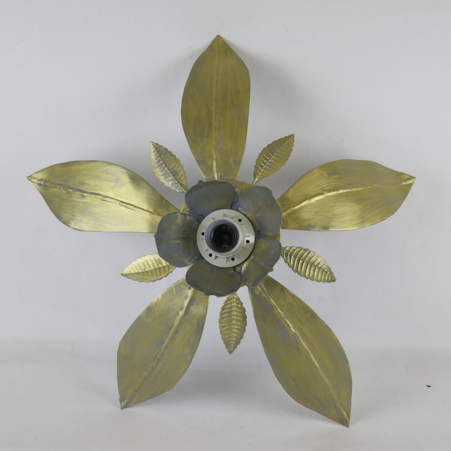 VINTAGE WALL LAMP DESIGN CHANDELIER CEILING LIGHT WROUGHT IRON FLOWER SHAPE CH.S.3