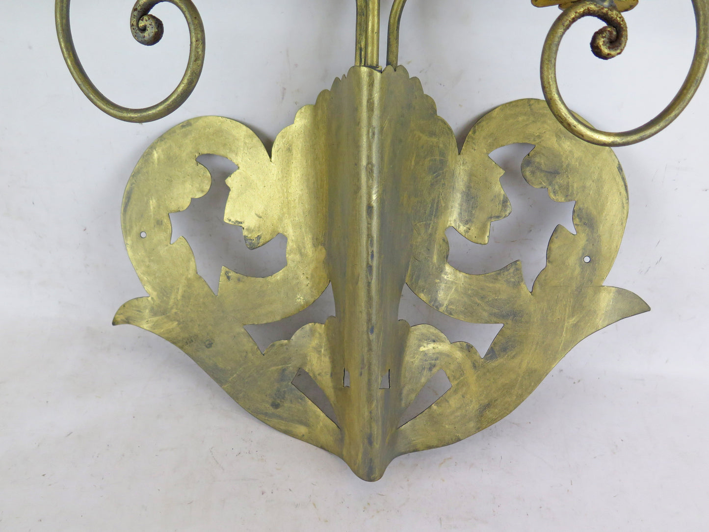 WALL LIGHT TWO FLAMES WROUGHT IRON VINTAGE HANDMADE WALL LIGHT CH39