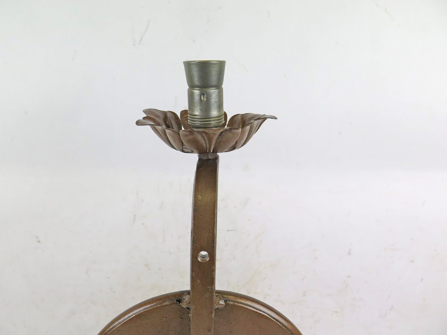 OLD WROUGHT IRON LAMP HAND FORGED BY A LIGURIAN ARTIST CH35