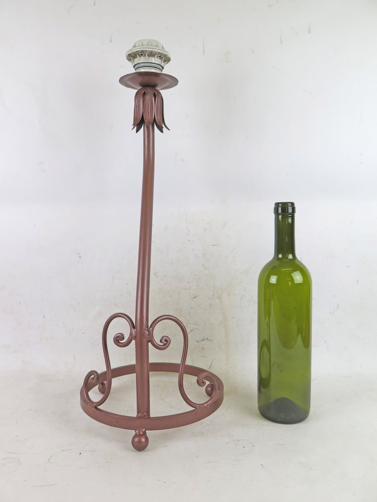 ABAT-JOUR DESK LAMP VINTAGE WROUGHT IRON TABLE LIGHT CH35