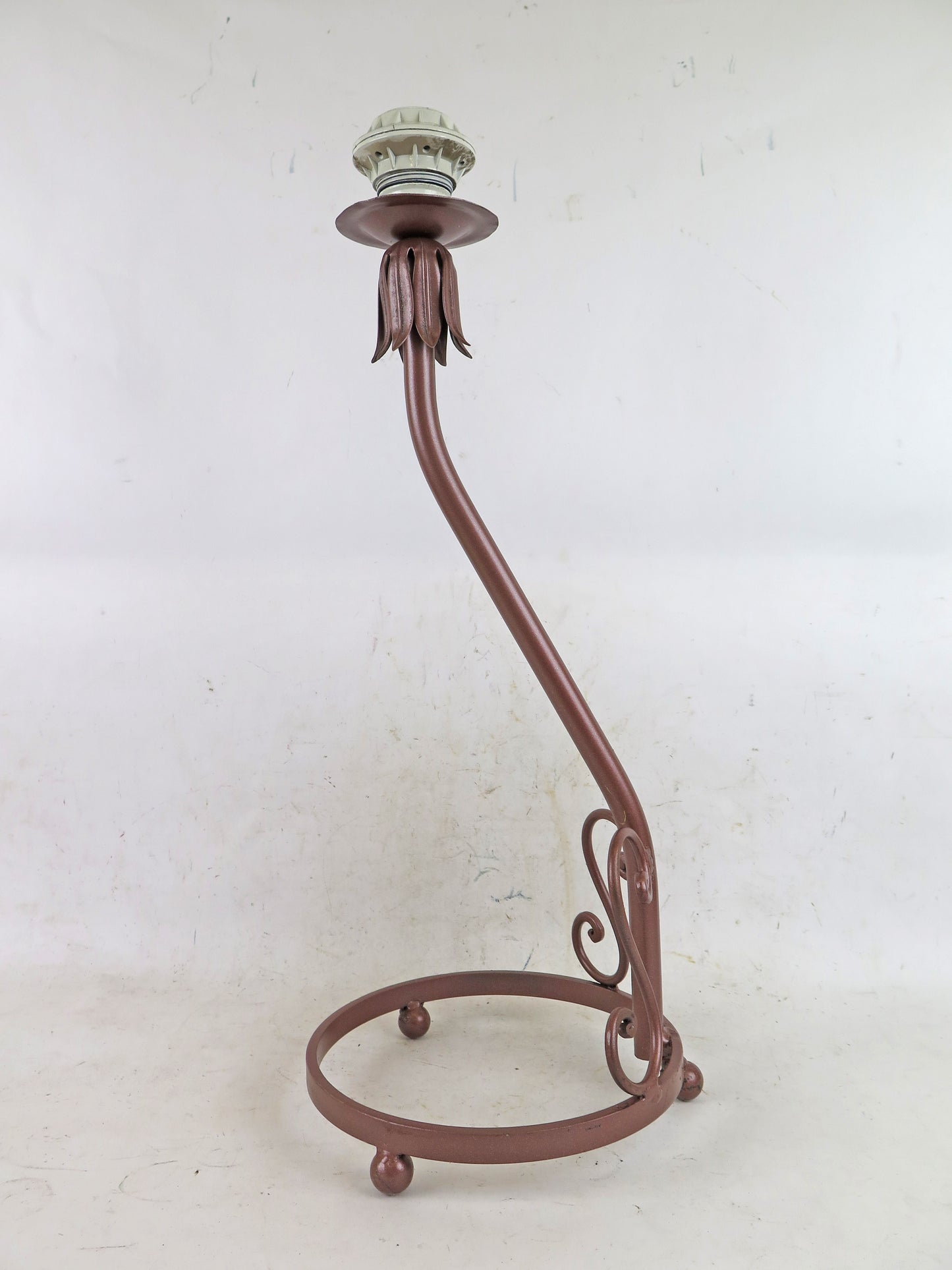 LAMPADA DA SCRIVANIA ABAT-JOUR LUCE DA TAVOLO FERRO BATTUTO VINTAGE CH35