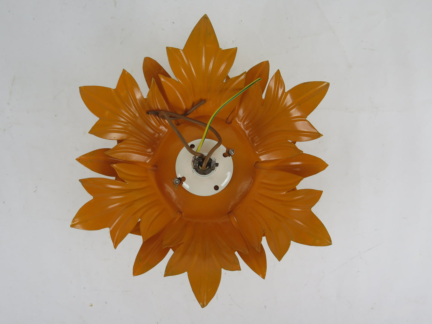 VINTAGE WALL OR CEILING LAMP CH8 GOLD MAGNOLIA FLOWER SHAPE