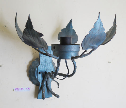 OLD WROUGHT IRON WALL LAMP WALL LIGHT DETAIL XM