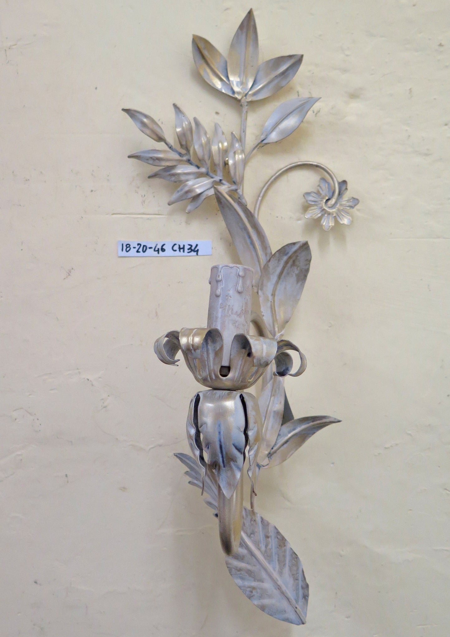 OLD WROUGHT IRON APPLIQUE FLORAL STYLE HAND FORGED ORIGINAL CH34