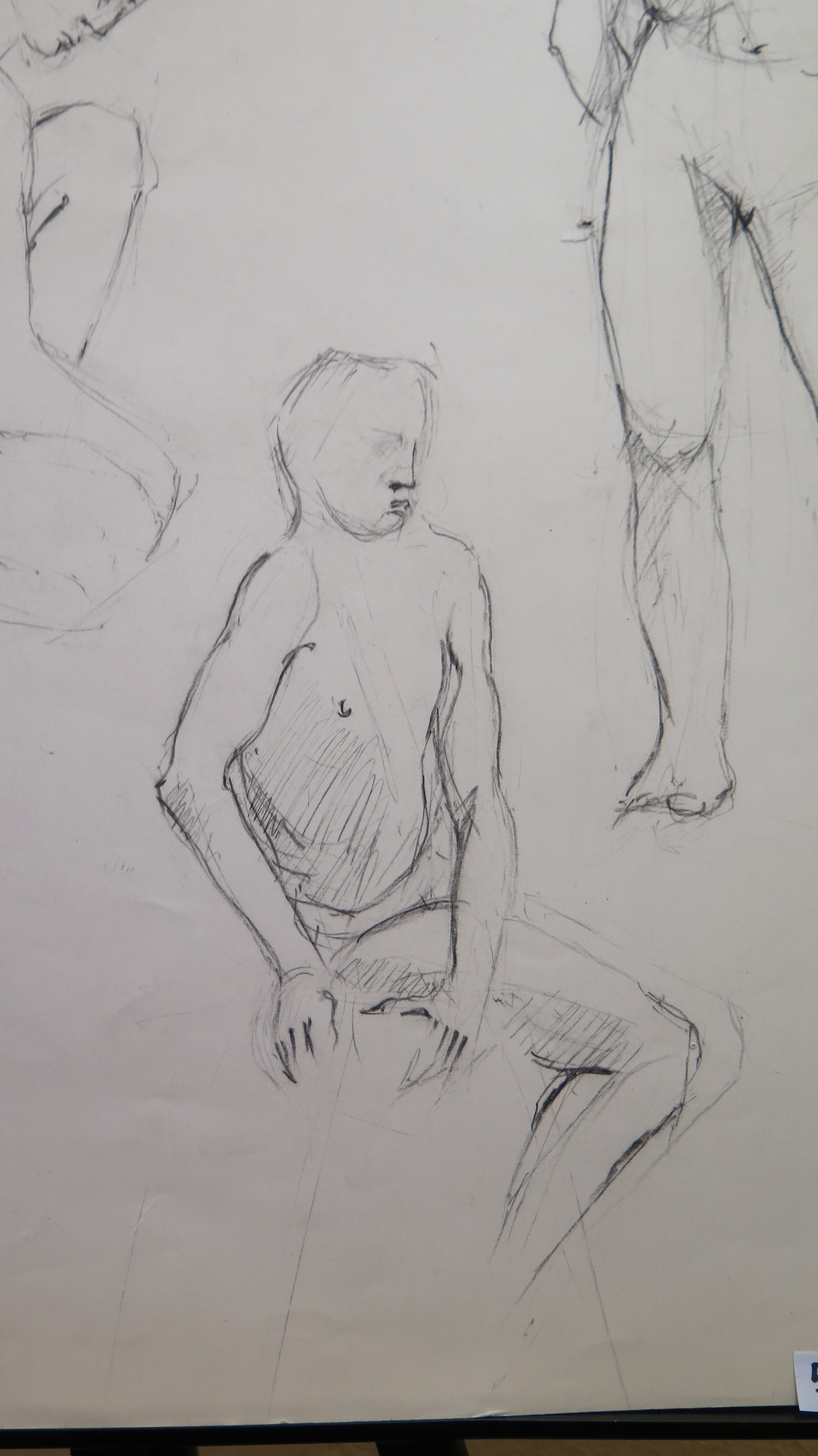 DUE VECCHI DISEGNI CON STUDIO PER CORPO UMANO CON OMAGGIO BOZZA BM53.4