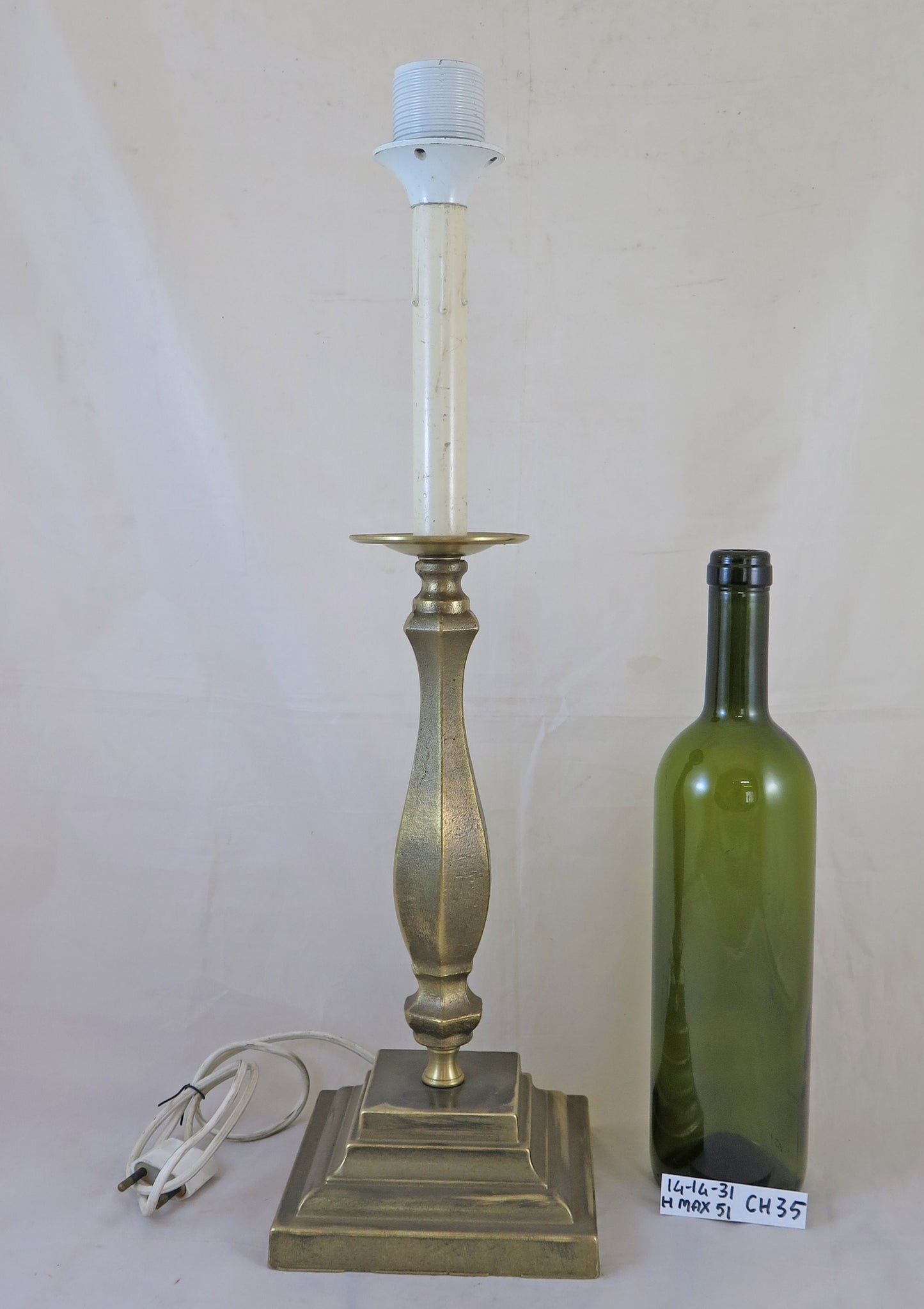 OLD BRONZE TABLE LAMP ABAT-JOUR HANDMADE BRONZE CH35