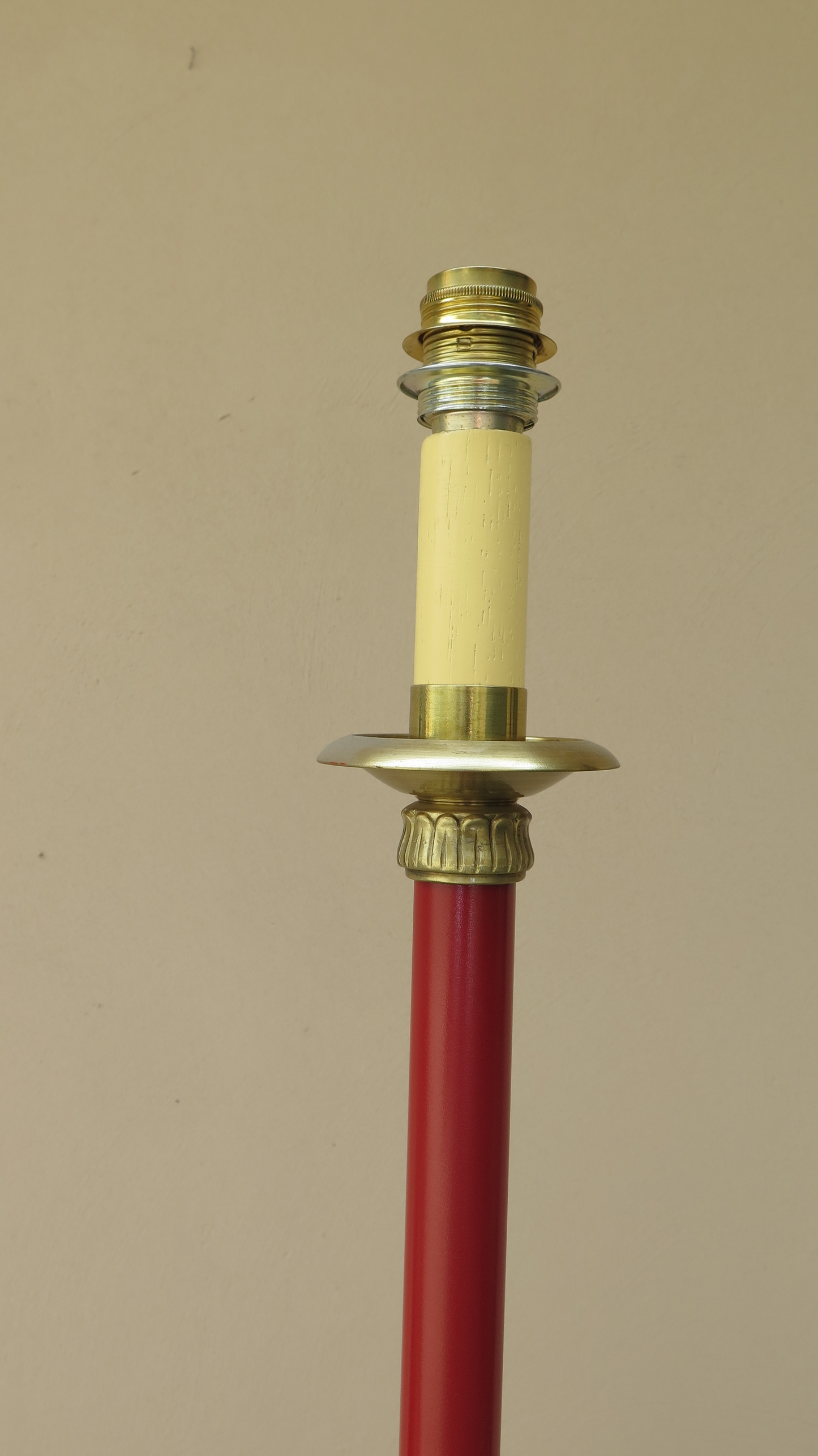 FLOOR LAMP VINTAGE DESIGN BRASS IRON ENAMEL 70s 80s CH