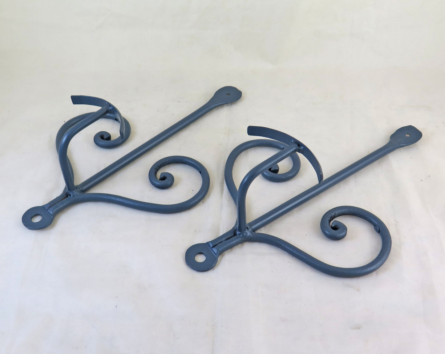 TWO OLD WALL HANGER WROUGHT IRON HAND FORGED CLOTH HANGER CH16
